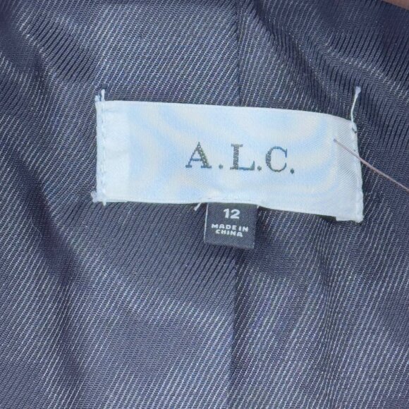 A.L.C. Womens Red Suit crest buttons Blazer jacket slit Pants Size 12 - Picture 3 of 15
